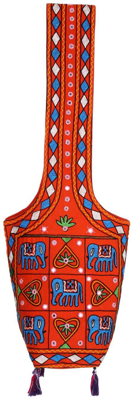 

Orange Blue Ethnic Sling Bag Mirror Work Cotton Sling Bags For Girls 15 X 8 X 17 Sling Bags For Women Girls Sling Bag By Rajrang