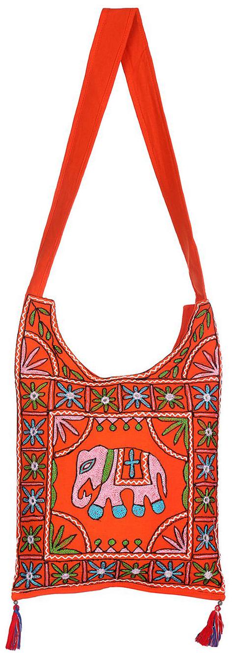 

Orange Pink Ethnic Sling Bag Embroidered Cotton Sling Bags For Girls 14 X 0 5 X 19 Sling Bags For Women Girls Sling Bag By Rajrang