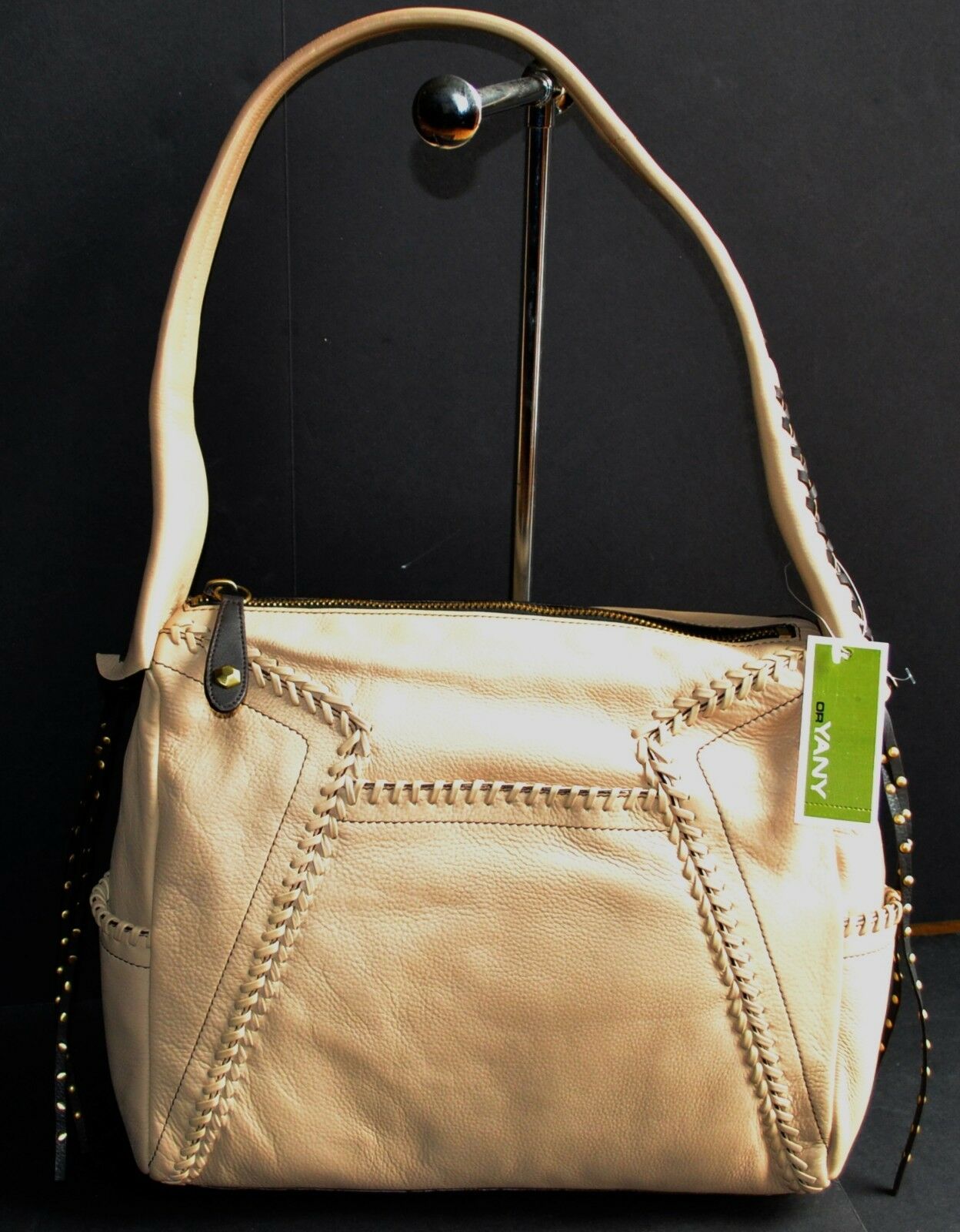 

orYANY CE115 Soft Pebbled Leather Shoulder Bag Handbag Purse Sac Bolsa SAND NWT
