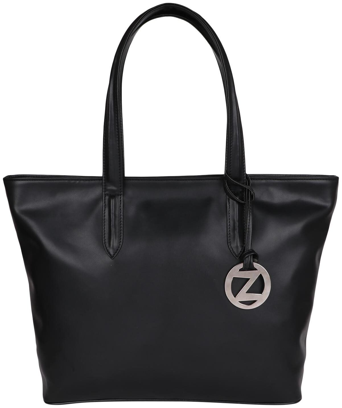 

Osaiz Black Faux Leather Handheld Bag