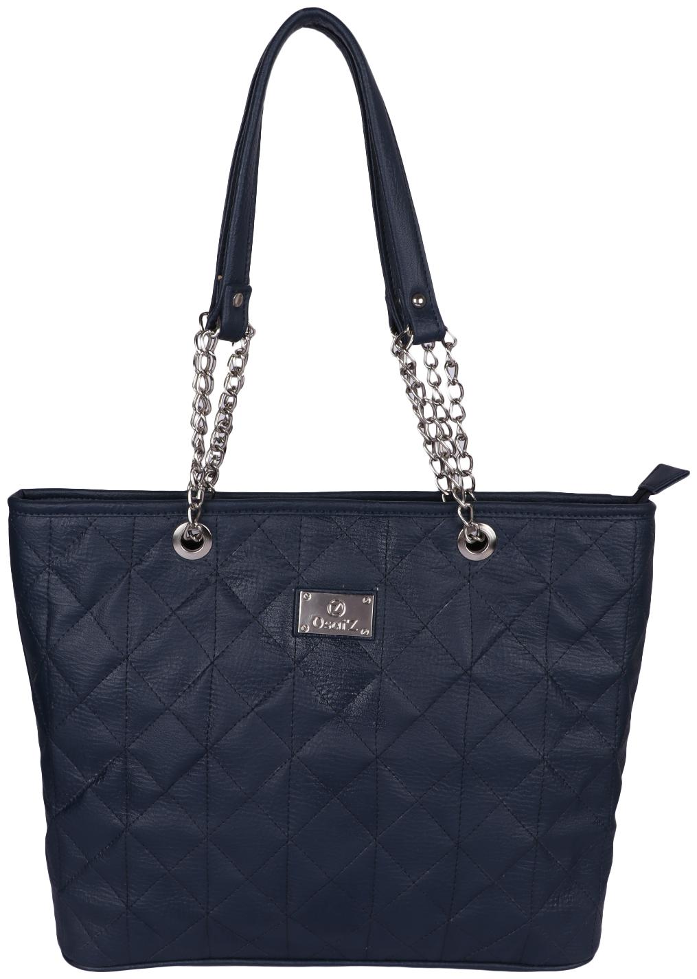 

Osaiz Blue Faux Leather Handheld Bag