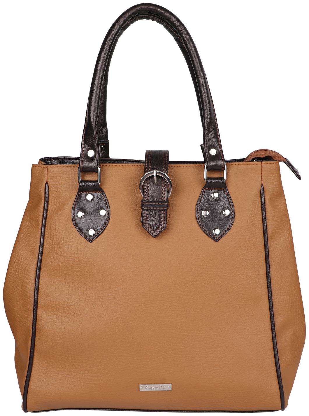 

Osaiz Brown Faux Leather Handheld Bag