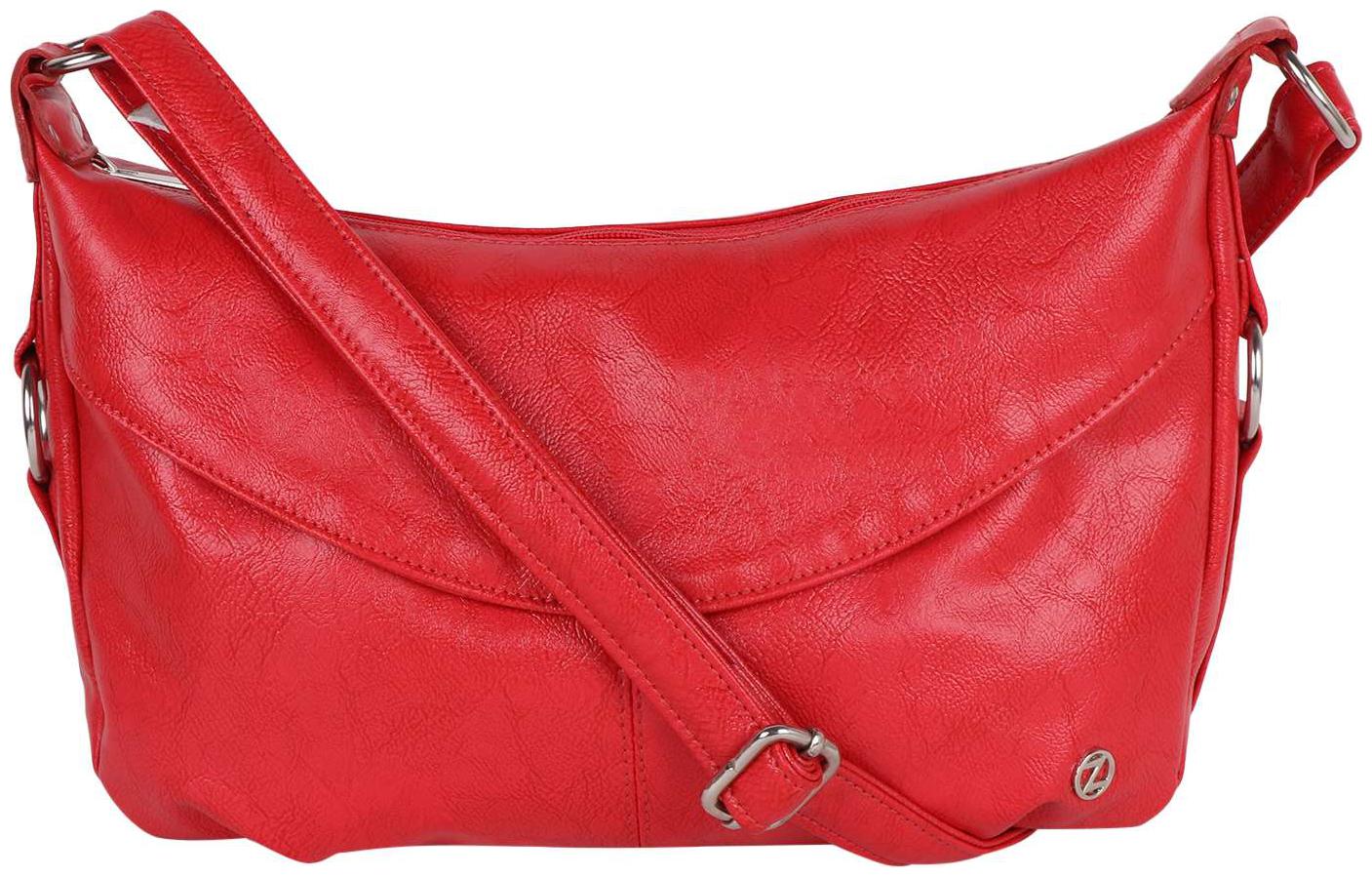 

Osaiz Red PU Solid Sling Bag