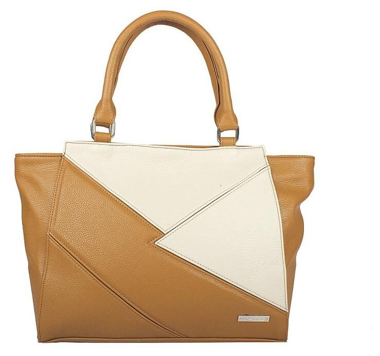 

Osaiz Tan Faux Leather Handheld Bag