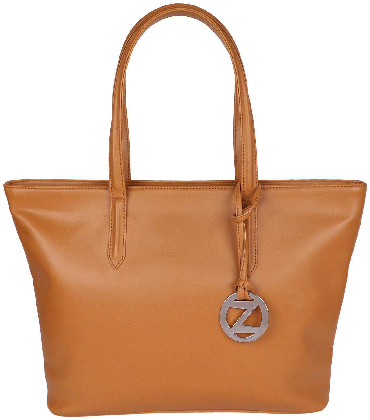

Osaiz Tan Faux Leather Handheld Bag