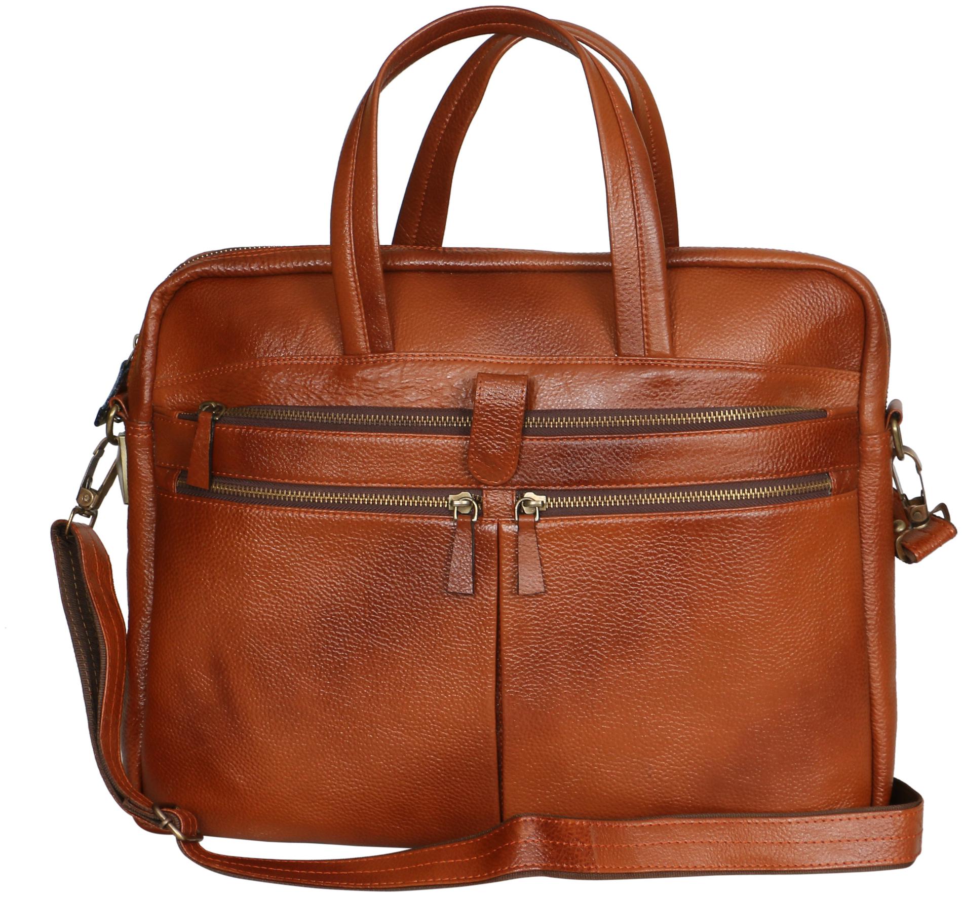 Pare Unisex 15 inch Leather Laptop Messenger Bag by PARE