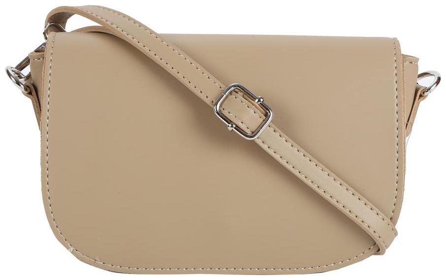 

People Beige PU Solid Sling Bag