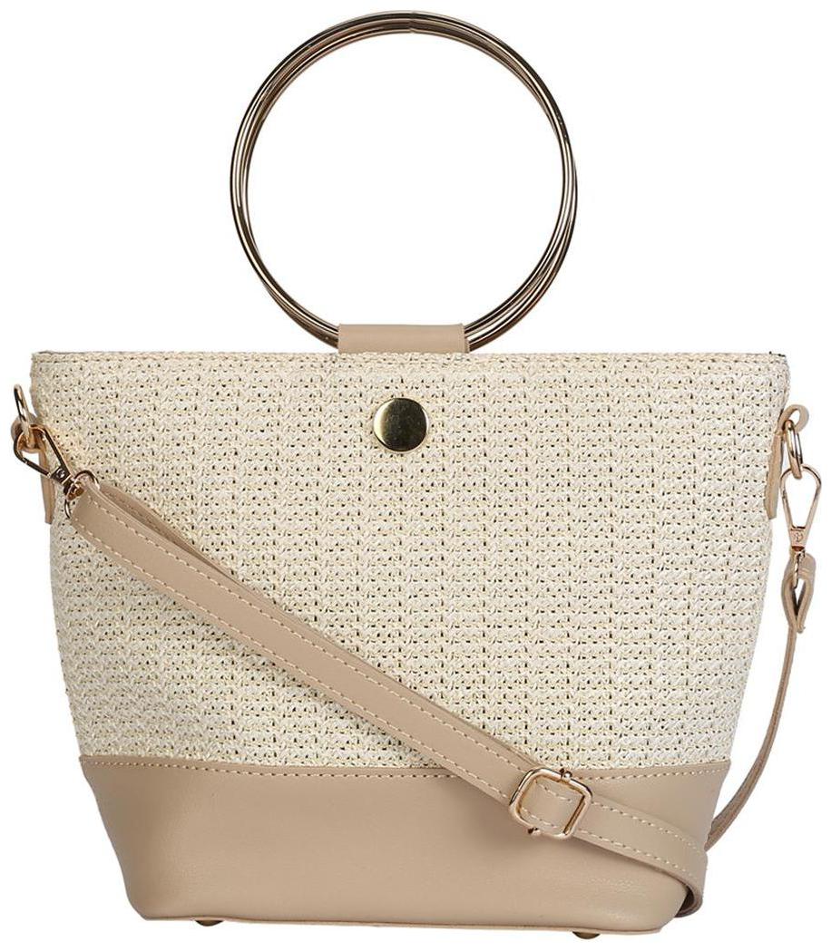

People Beige Jute Handheld Bag