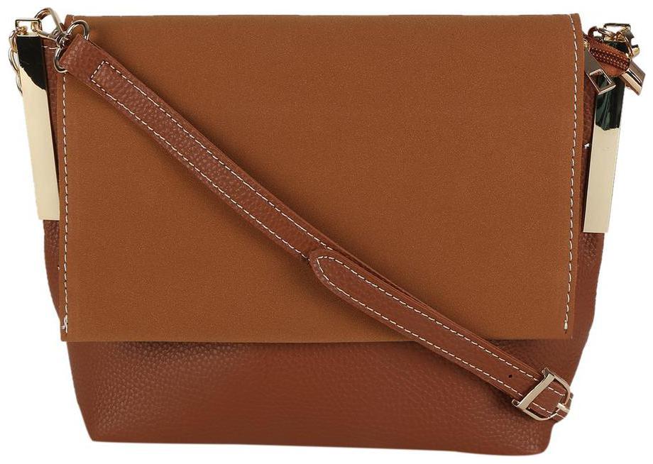 

People Brown PU Textured Sling Bag