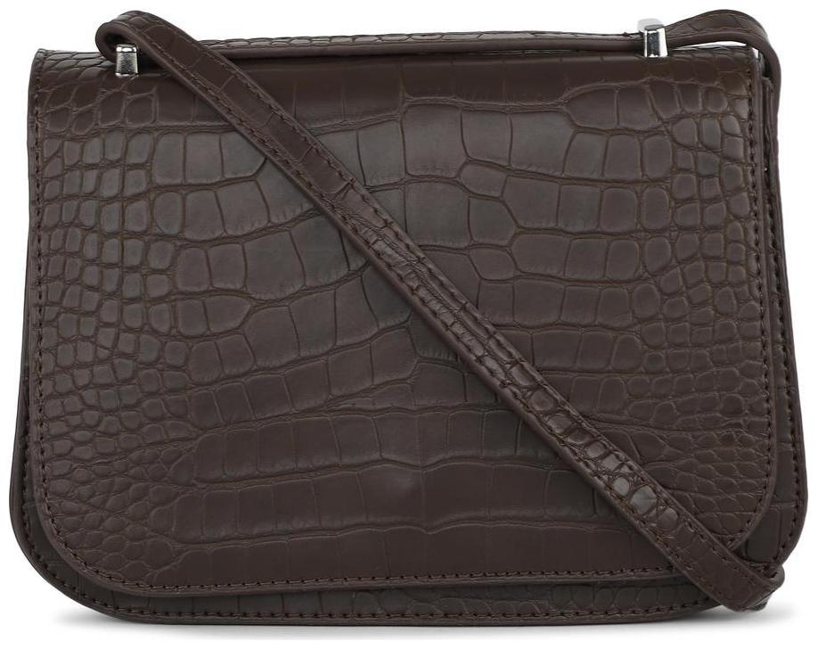 

People Brown PU Textured Sling Bag