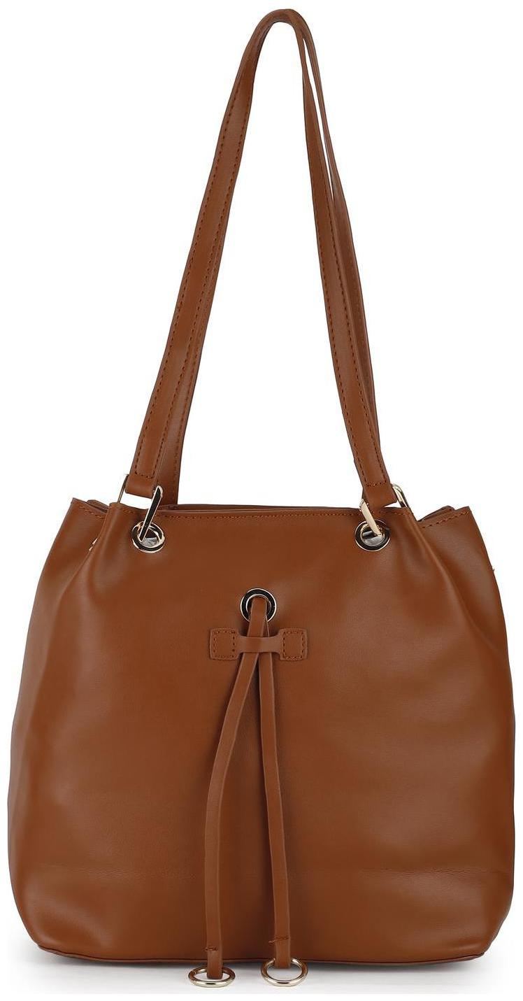 

People Brown PU Handheld Bag - Handbag