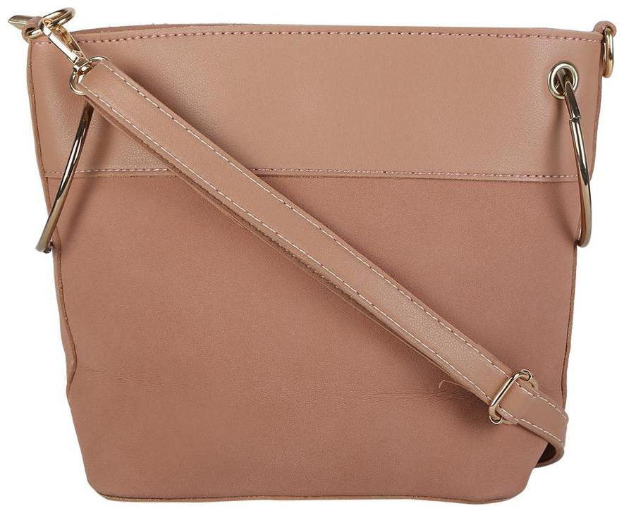 

People Brown PU Solid Sling Bag