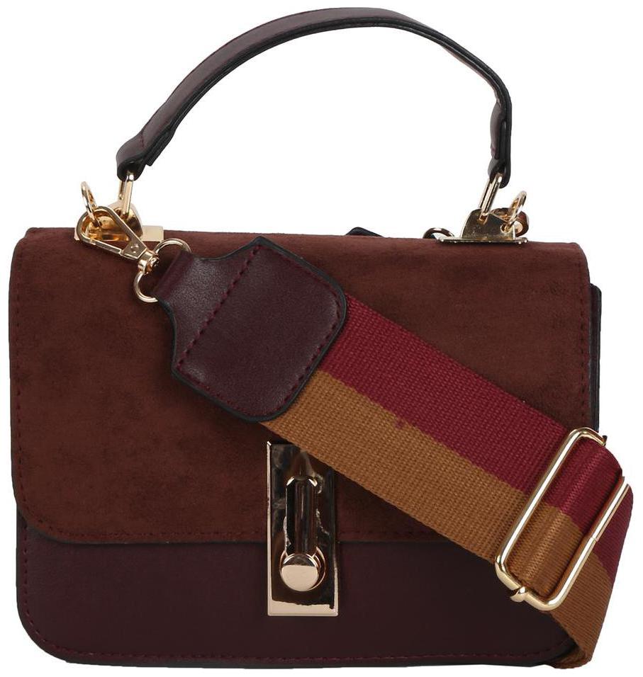 

People Brown PU Solid Sling Bag