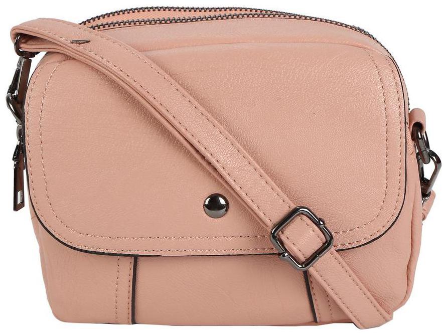 

People Pink PU Solid Sling Bag