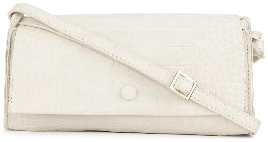 

People White PU Textured Sling Bag
