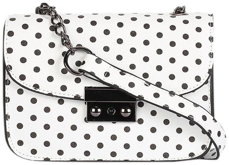 

People White PU Printed Sling Bag