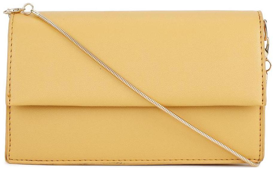 

People Yellow PU Solid Sling Bag