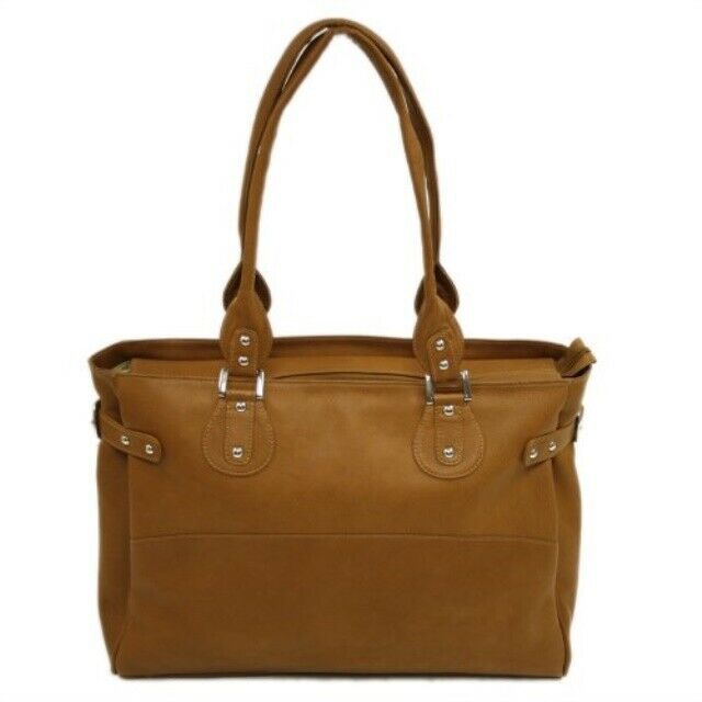 

Piel Leather Large Ladies Side Strap Tote Saddle One Size