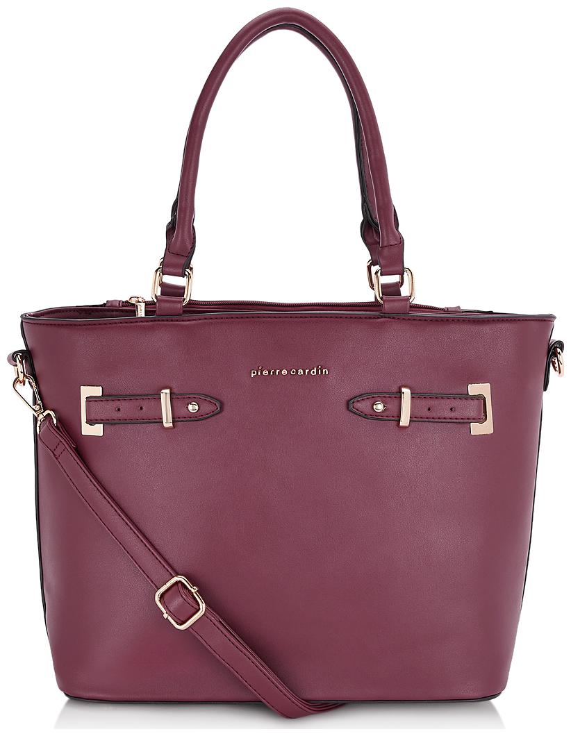 

Pierre Cardin Women Solid PU - Tote Bag Maroon