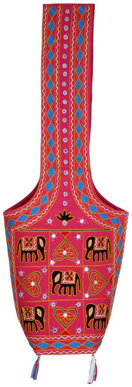 

Pink Black Ethnic Sling Bag Mirror Work Cotton Sling Bags For Girls 15 X 8 X 17 Sling Bags For Women Girls Sling Bag By Rajrang