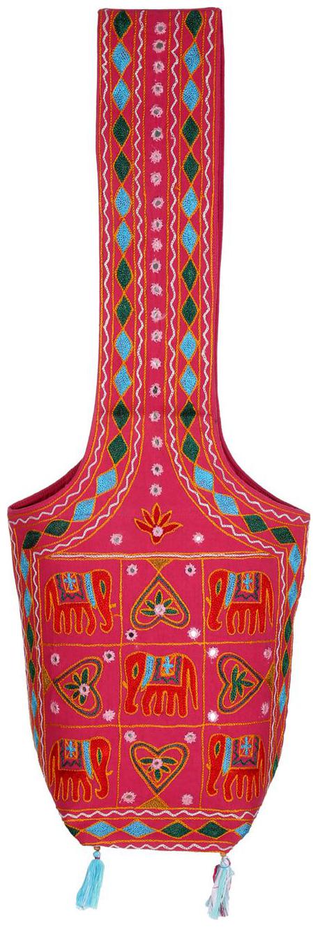 

Pink Red Ethnic Sling Bag Mirror Work Cotton Sling Bags For Girls 15 X 8 X 17 Sling Bags For Women Girls Sling Bag By Rajrang
