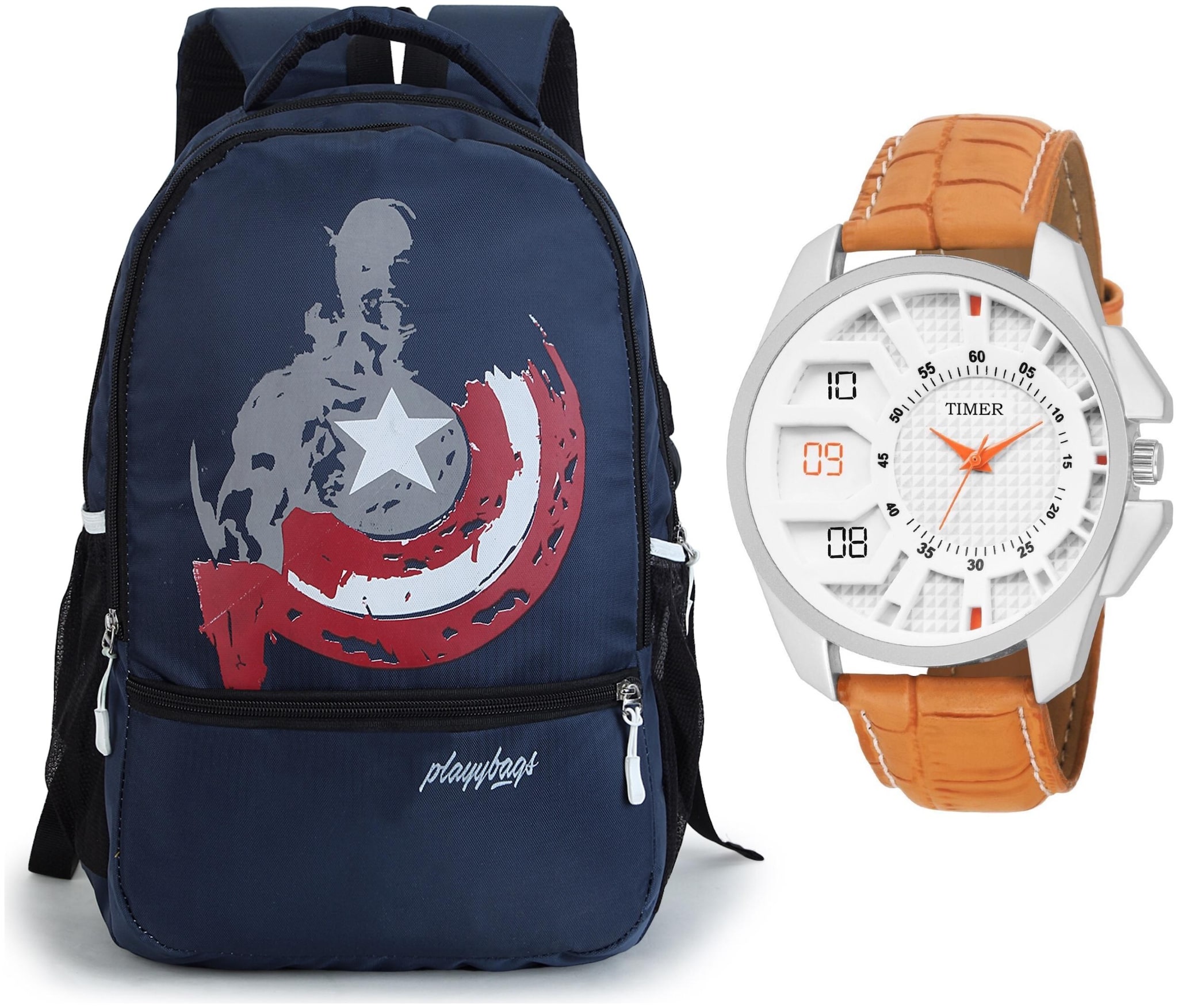 

PLAYY BAGS Combo pack of laptop bags and watch Waterproof Laptop Backpack