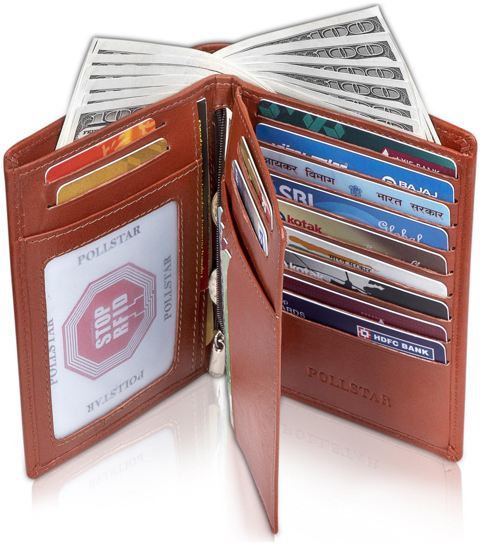 

POLLSTAR Women Tan Leather Wallet