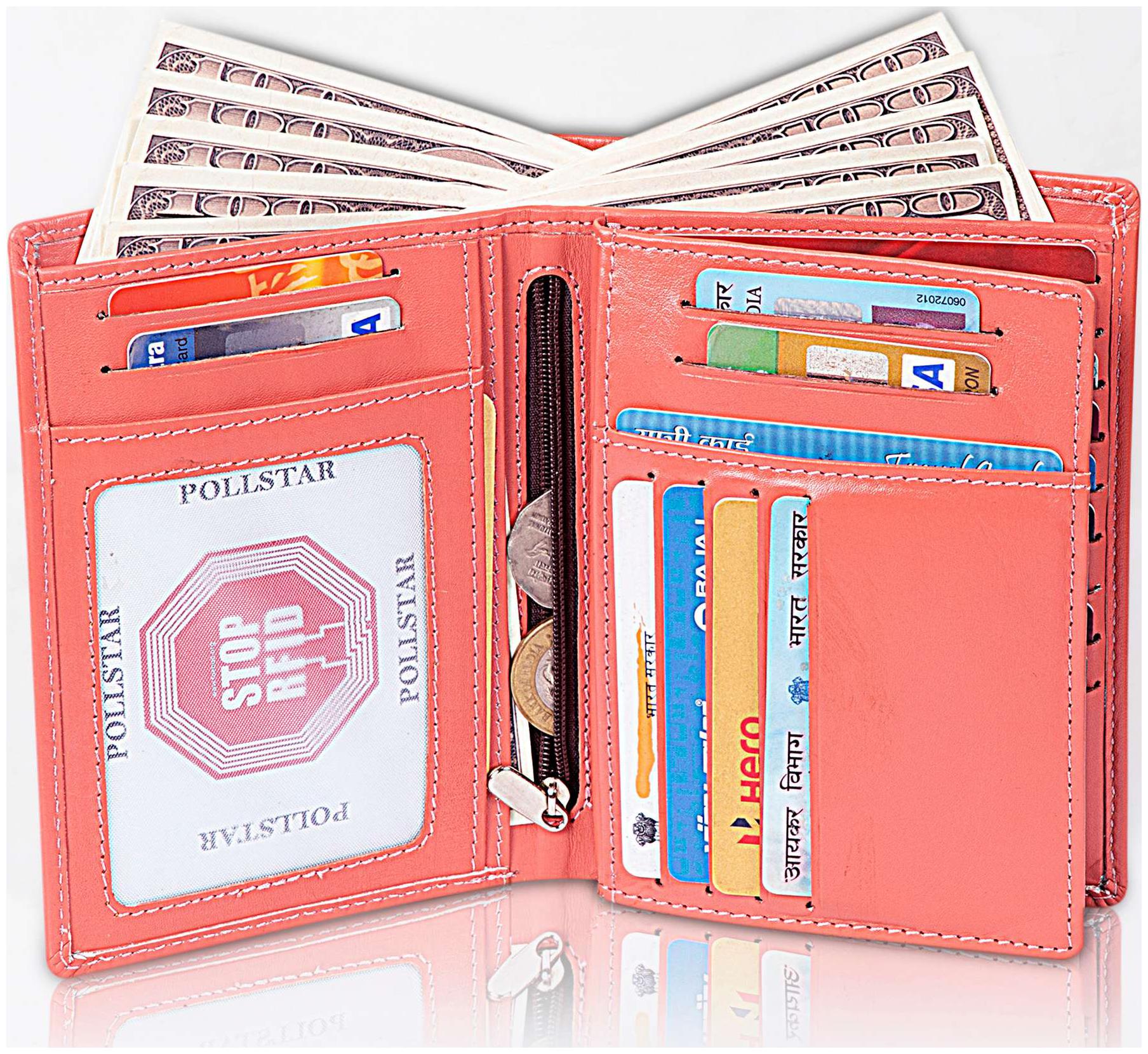 

POLLSTAR Women Pink Leather Wallet