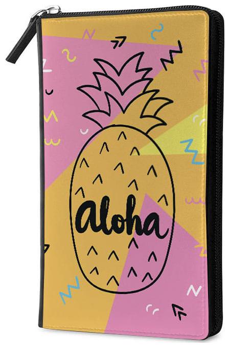 

Qrioh Aloha Travel Multi Passport Holder Zipper Wallet