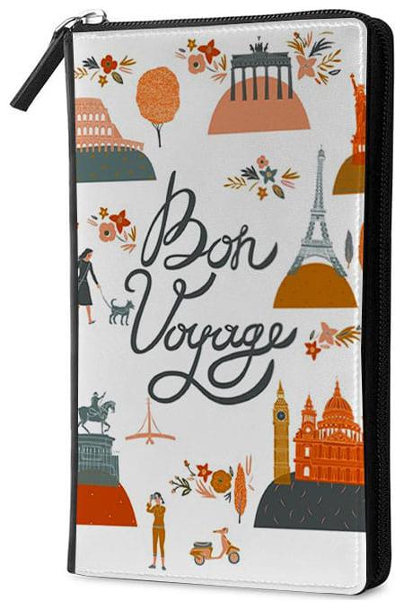 

Qrioh Minimalistic Art Travel Multi Passport Holder Zipper Wallet