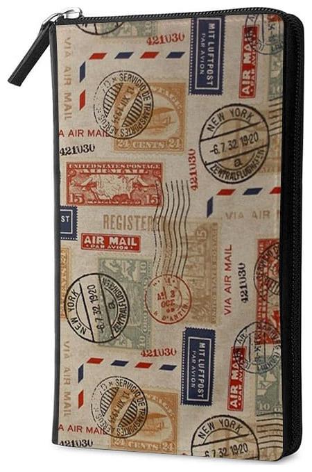 

Qrioh Stamps Travel Multi Passport Holder Zipper Wallet