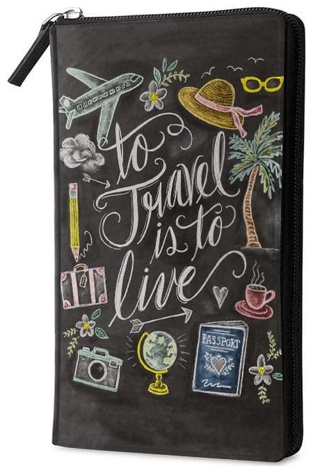 

Qrioh To Travel Is To Live Travel Multi Passport Holder Zipper Wallet