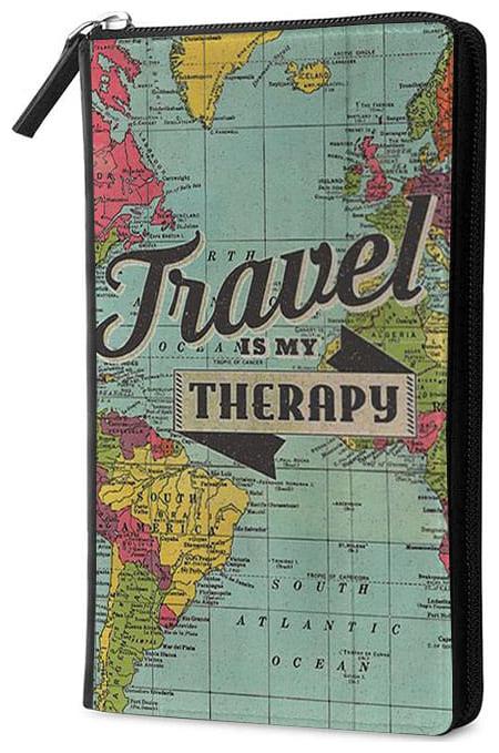 

Qrioh Travel Is My Therapy Travel Multi Passport Holder Zipper Wallet