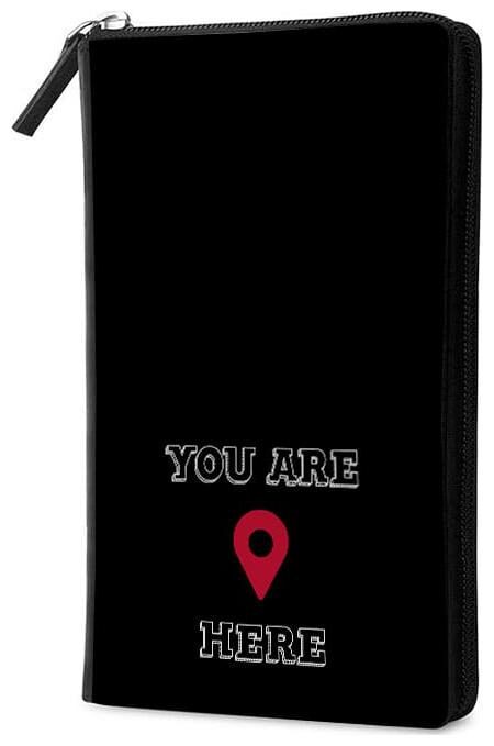 

Qrioh You Are Here Travel Multi Passport Holder Zipper Wallet
