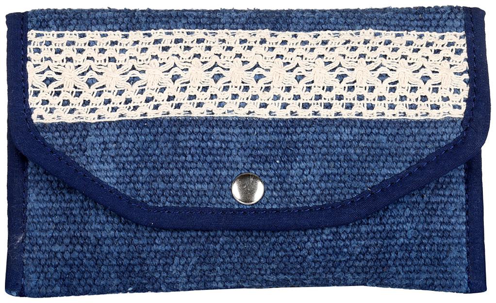 

Blue Color Zip Pouch Cosmetic Pouches Women Pouch Handbag By Rajrang