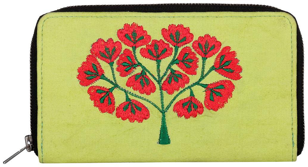 

Rajrang Women Green Canvas Wallet
