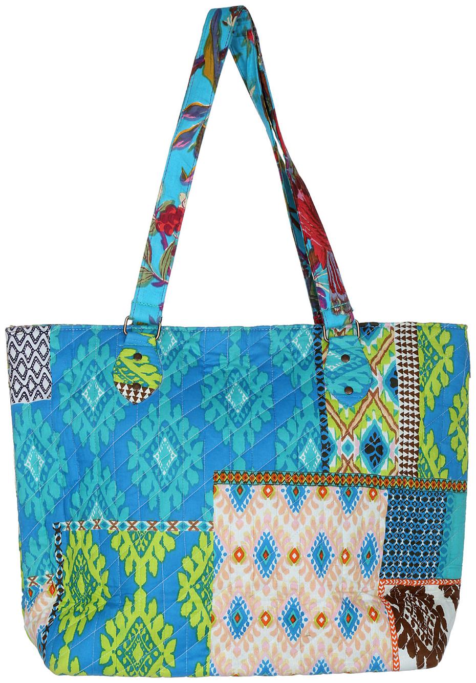 

Rajrang Blue Color Designer Ladies Totebags Handbags For Women Girls Cotton Shoulder Bags