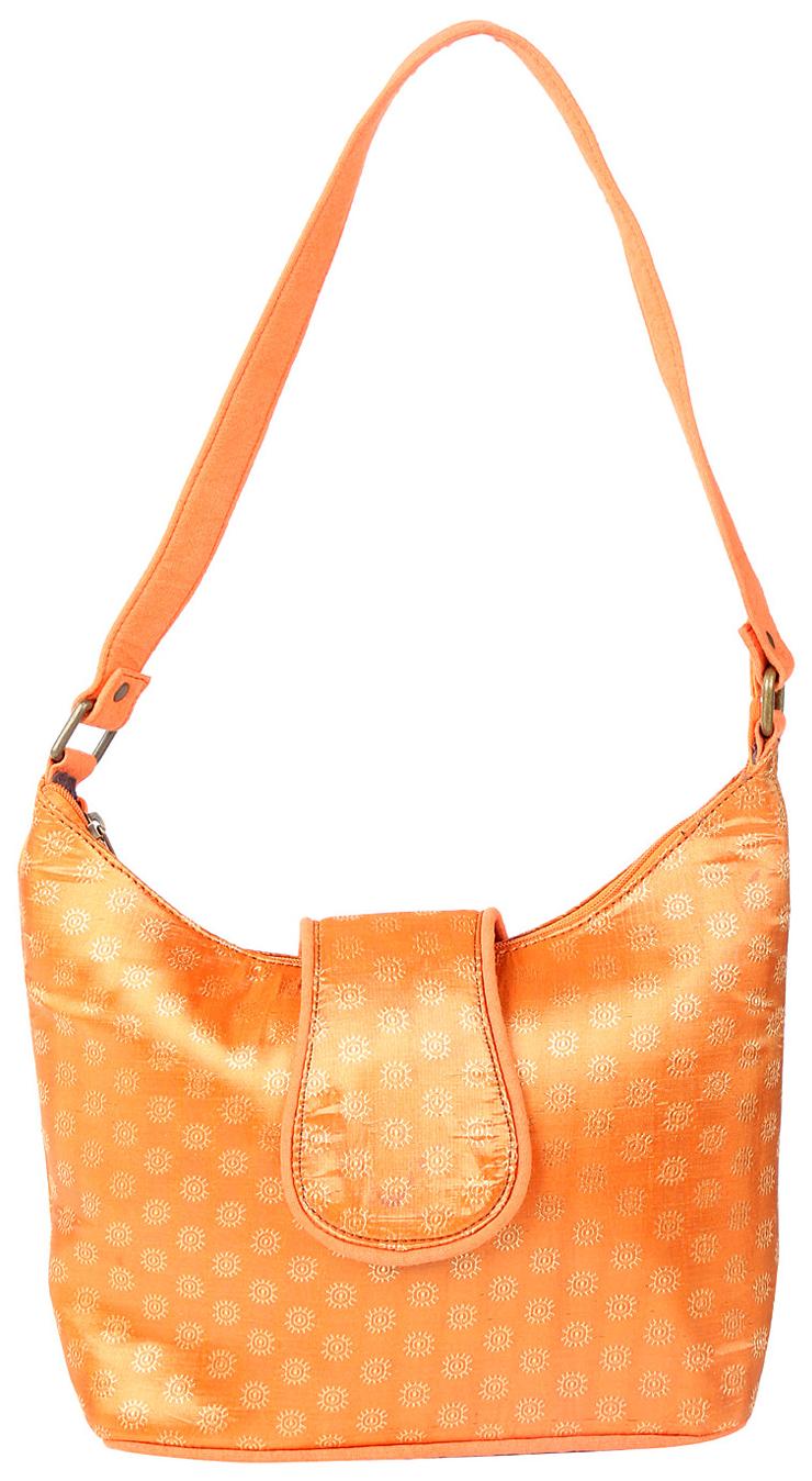 

Rajrang Orange Polyester Handheld Bag