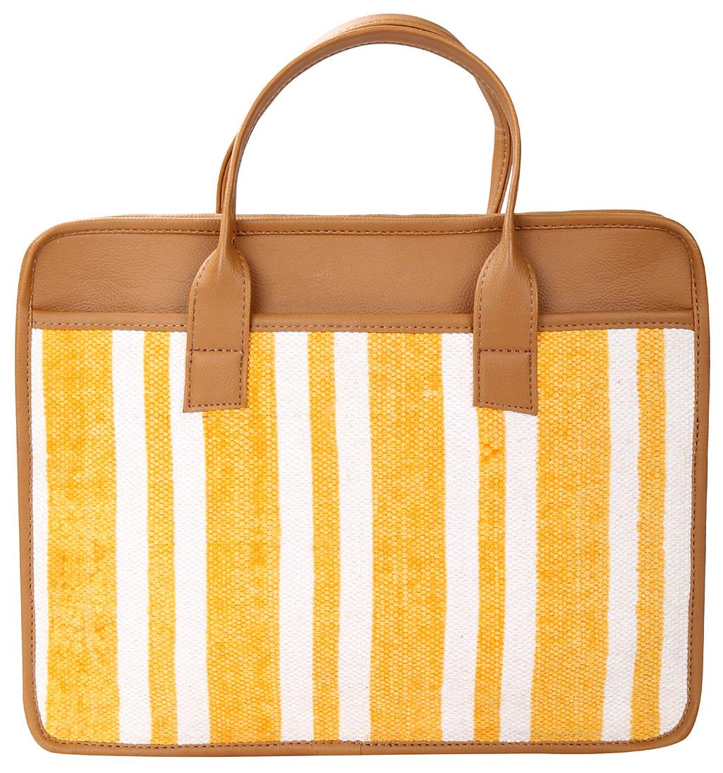 

Rajrang Yellow Faux Leather Handheld Bag