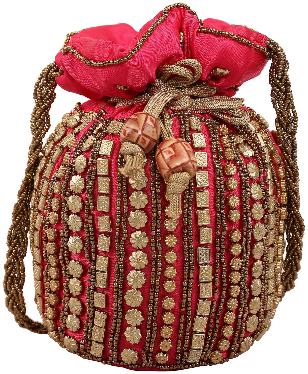 

Ratash Pink Fabric Potli Bag
