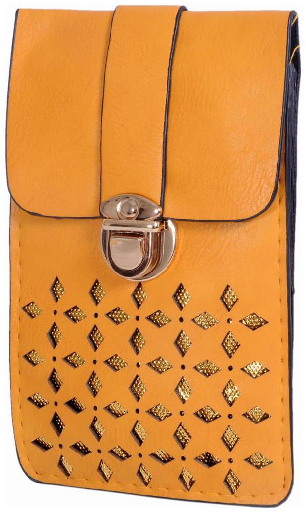 

Ratash Yellow Faux Leather Solid Sling Bag