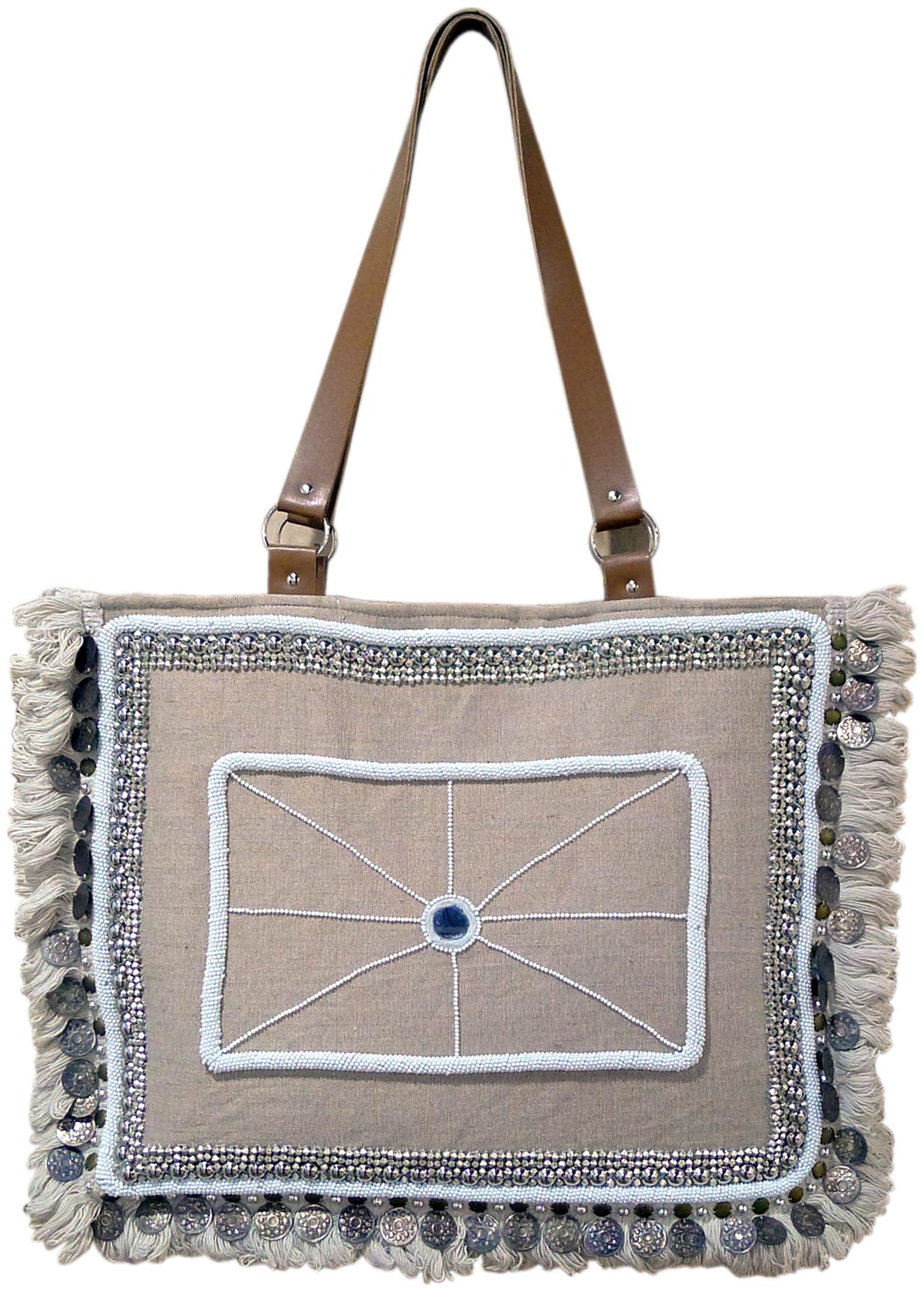 

Reme Beige Jute Shoulder Bag