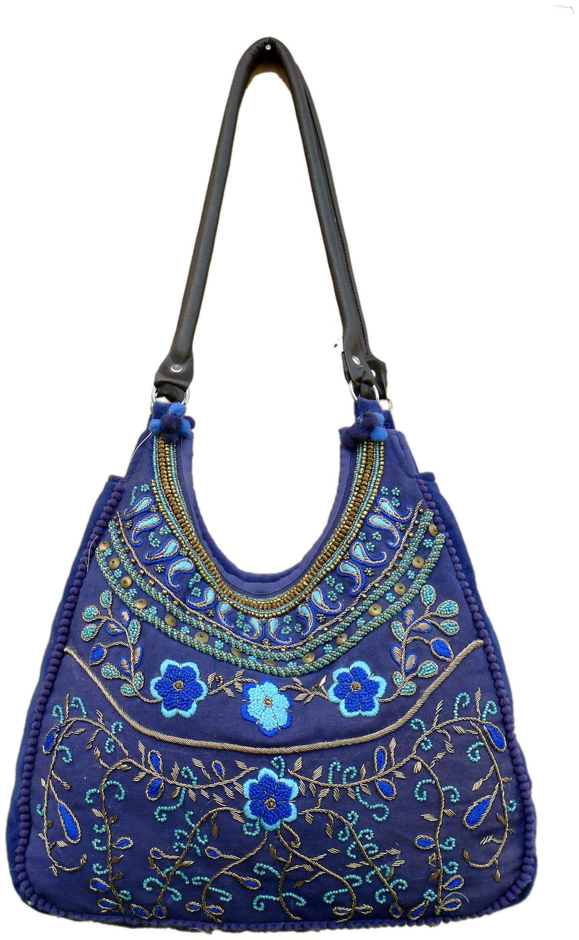 

Reme Women Velvet Blue Party Bag