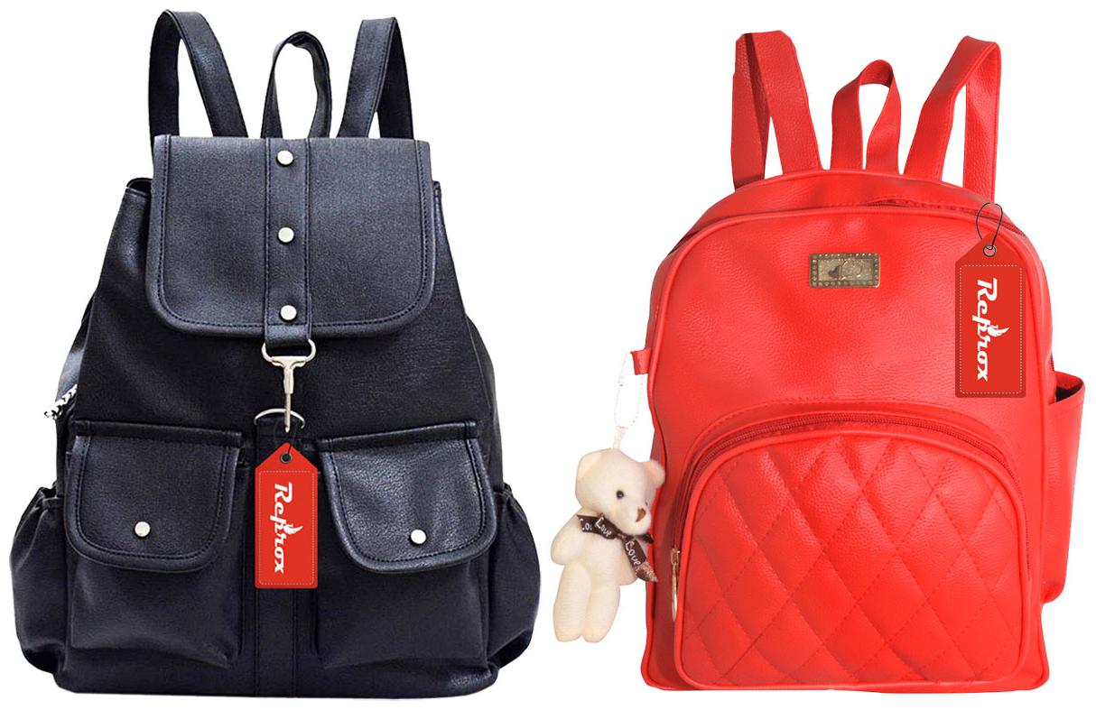 

Reprox Black Red Leather Backpack