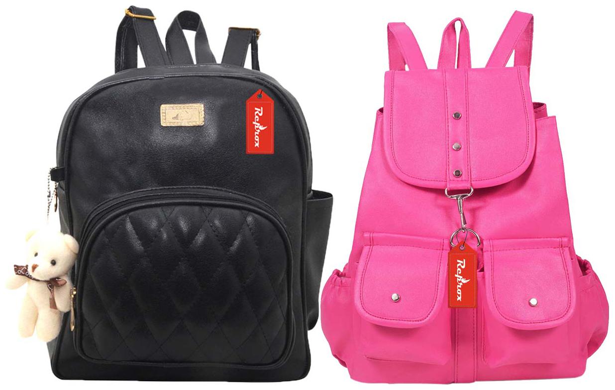 

Reprox Black Pink Leather Backpack
