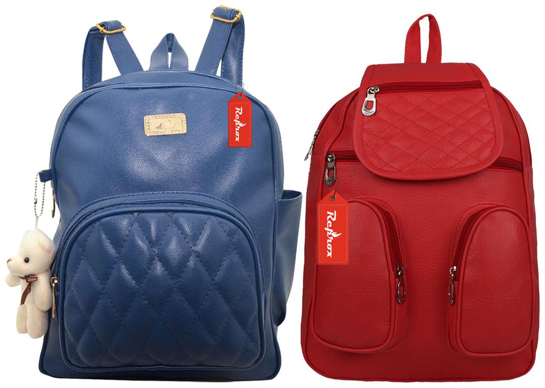 

Reprox Blue Red Leather Backpack