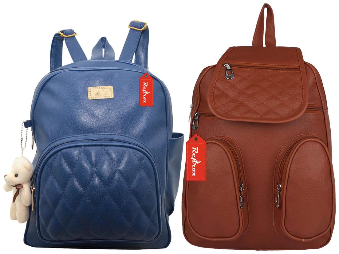 

Reprox Blue Brown Leather Backpack
