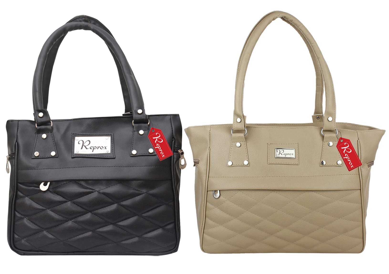 

Reprox Black Beige PU Shoulder Bag - Reprox