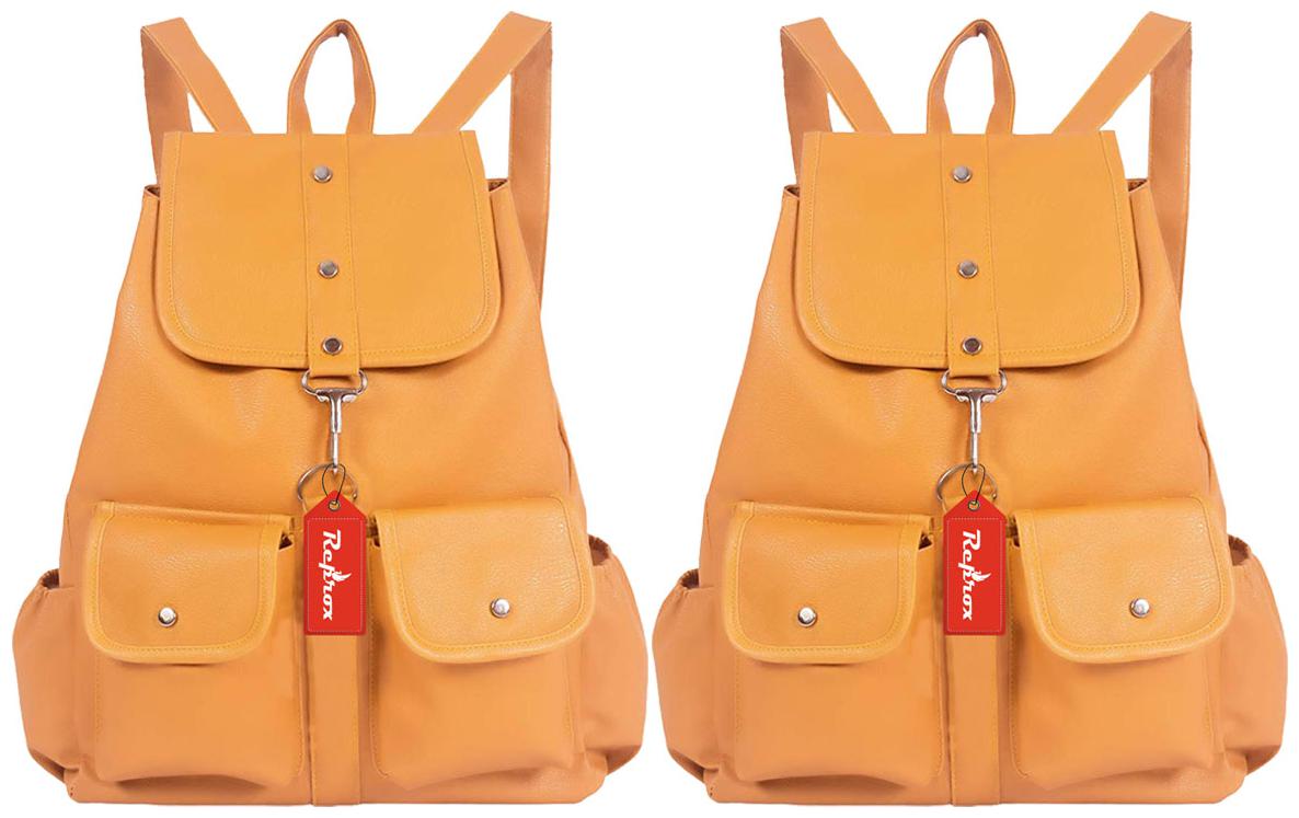 

Reprox Yellow Leather Backpack