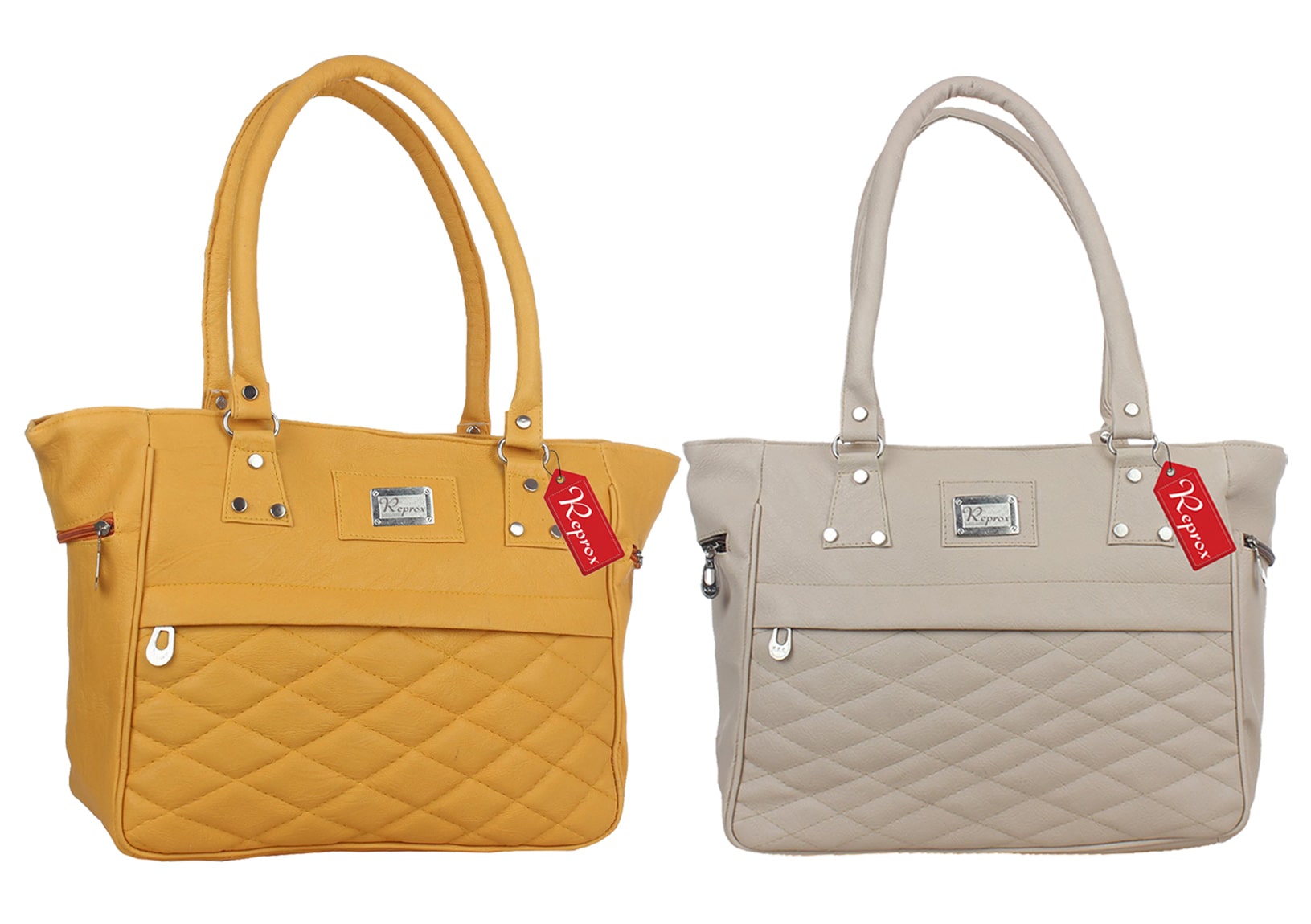 

Reprox Yellow Grey PU Shoulder Bag - Reprox